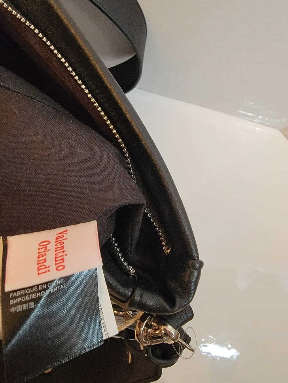 Nwt Valentino Orlandi Vegan Leather Black Crossbody Bag + Wallet - Picture 9 of 16